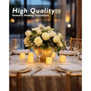 Homemory 24Pack Flickering Flameless Votive Candles, 200+Hour Long Lasting Electric Fake Candles, Ba...