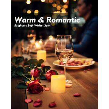 Homemory 24Pack Flickering Flameless Votive Candles, 200+Hour Long Lasting Electric Fake Candles, Battery Operated LED Tealight for Wedding, Christmas Decorations, Outdoor (Battery Included)