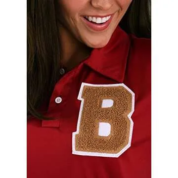 Women's Saved By the Bell Cheerleader Costume, Polo Shirt and Skirt, Officially Licensed