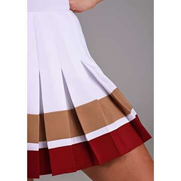 Women's Saved By the Bell Cheerleader Costume, Polo Shirt and Skirt, Officially Licensed