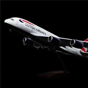 24-Hours 1:160 Scale British Airways A380 Large Size Airplane Model with LED Light