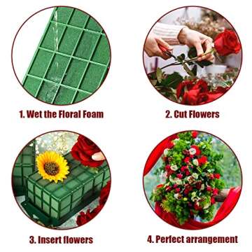 Takytao Floral Foam Cage 2 Pieces, Floral Foam for Artificial Flowers, Dry Floral Foam Blocks for Fr...