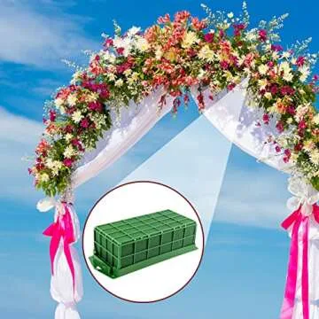 Takytao Floral Foam Cage 2 Pieces, Floral Foam for Artificial Flowers, Dry Floral Foam Blocks for Fresh Flower Arrangement Decoration, Wedding, Interior and Garden