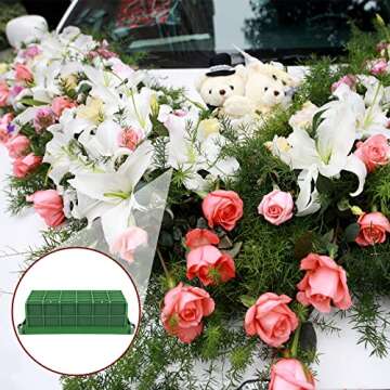 Takytao Floral Foam Cage 2 Pieces, Floral Foam for Artificial Flowers, Dry Floral Foam Blocks for Fresh Flower Arrangement Decoration, Wedding, Interior and Garden