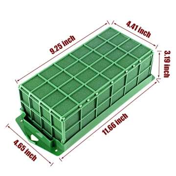 Takytao Floral Foam Cage 2 Pieces, Floral Foam for Artificial Flowers, Dry Floral Foam Blocks for Fresh Flower Arrangement Decoration, Wedding, Interior and Garden