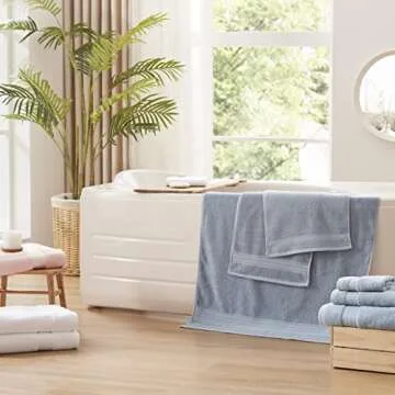 Luxury COZYART Light Blue Turkish Cotton Towel Set - 6Pcs