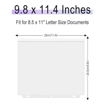 Antner 8 Pack Letter Size Binder Pockets 3 Holes Zipper Binder Folders for 3 Ring Binder, Clear PVC ...