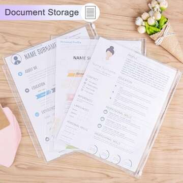 Antner Binder Pockets Clear Zipper Folders for Organizing