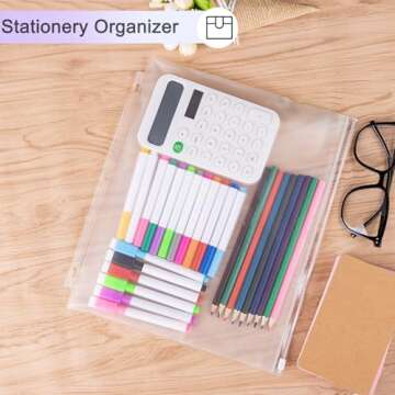 Antner Binder Pockets Clear Zipper Folders for Organizing