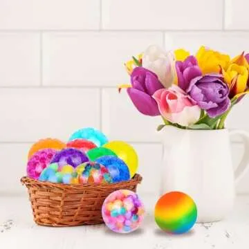 DULEFUN Stress Balls 12pcs Squishy Balls for Adults Stress Relief Squeeze Fidget Balls Set for Party Favors Gifts