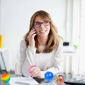 DULEFUN Stress Balls 12pcs Squishy Balls for Adults Stress Relief Squeeze Fidget Balls Set for Party Favors Gifts