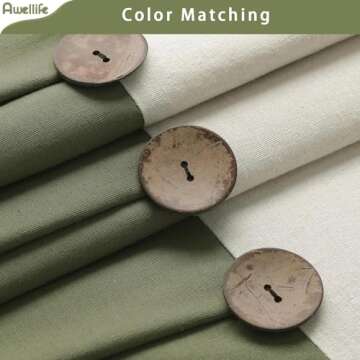 Awellife Farmhouse Shower Curtain for Bathroom Linen and Cotton Woven Fabric Country Rustic Style Sh...