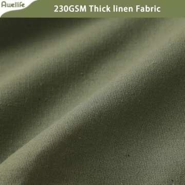 Awellife Farmhouse Shower Curtain for Bathroom Linen and Cotton Woven Fabric Country Rustic Style Shower Curtain Set (Cream & Green, 72" L x 72" W)