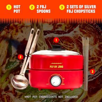 FLYBYJING Hot Pot Set - Electric Cooking Pot for Gatherings