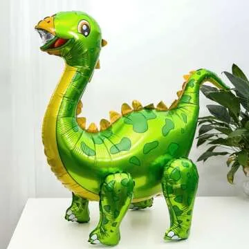 4Pack Giant Self Standing Dinosaur Foil Balloons for Dinosaur Birthday Party Supplies Decorations