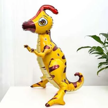 4Pack Giant Self Standing Dinosaur Foil Balloons for Dinosaur Birthday Party Supplies Decorations