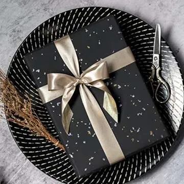 Stylish Black Wrapping Paper Roll for All Occasions