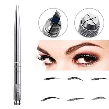 Tattoo Microblading Pen, 3Pcs Manual Tattoo Eyebrow Pens Tattoo Microblading Pen Tattoo Machine Pen for Permanent Makeup Tool Tattoo Supplies Microblading Supplies