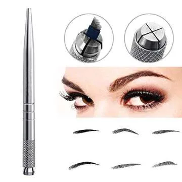 Tattoo Microblading Pen, 3Pcs Manual Tattoo Eyebrow Pens Tattoo Microblading Pen Tattoo Machine Pen for Permanent Makeup Tool Tattoo Supplies Microblading Supplies