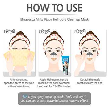 Elizavecca Milky Piggy Hell Pore Clean Up Mask 100ml/3.38 fl.oz. - Peel Off Mask, Charcoal Pore Strips, Pore Cleansing, Removes Dead Skin Cells, Removes Skin wastes, Pore Contraction