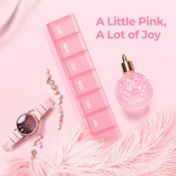 AUVON Weekly Pill Organizer with Effortless Opening Design