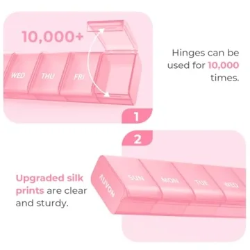 AUVON Weekly Pill Organizer with Effortless Opening Design