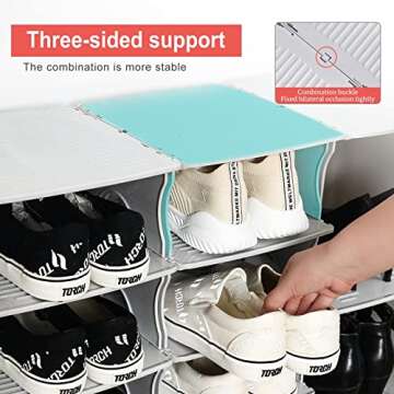 TXALWIQ 6-Tier Shoe Rack - Adjustable Stackable Organizer