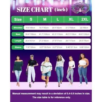 JMHACHY Mardi Gras T-Shirt for Women - Colorful Mask Beads Festive Design Graphic Shirt, Purple Casu...