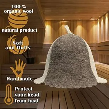 ASKOLD Wool Sauna Hat Finnish Sauna Hat for Men Gray White Colors - Felt Sauna Hat Wool Sauna Banya Hat for Men Sauna Cap for Men – Wool Sauna Hat for Women Sauna Cap for Women