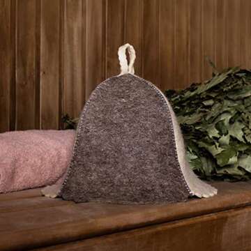 ASKOLD Wool Sauna Hat Finnish Sauna Hat for Men Gray White Colors - Felt Sauna Hat Wool Sauna Banya Hat for Men Sauna Cap for Men – Wool Sauna Hat for Women Sauna Cap for Women