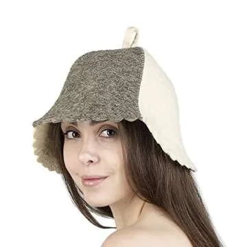 ASKOLD Wool Sauna Hat Finnish Sauna Hat for Men Gray White Colors - Felt Sauna Hat Wool Sauna Banya Hat for Men Sauna Cap for Men – Wool Sauna Hat for Women Sauna Cap for Women
