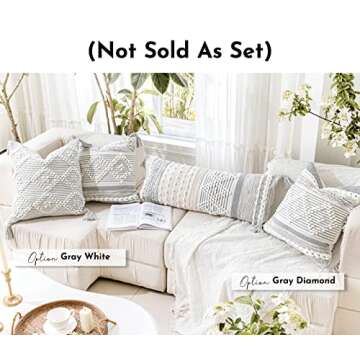 BlissBlush Lumbar Pillow Cover 14x36 Boho Style Accent