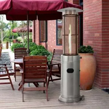 S AFSTAR 34,000 BTU Outdoor Patio Heater - Freestanding Propane with Wheels