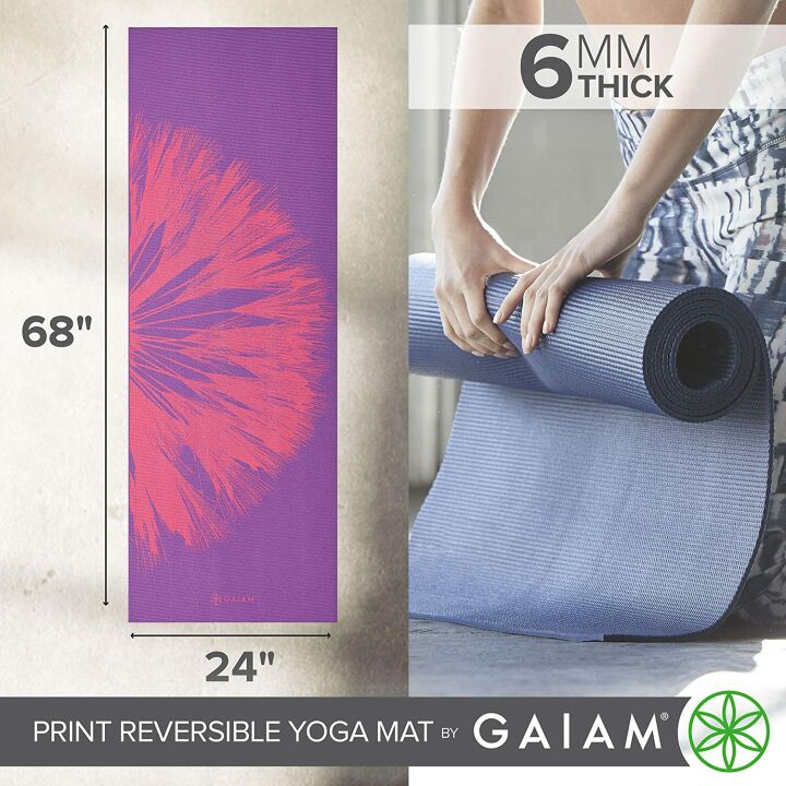 Gaiam Yoga Mat – Non-Slip, Extra Thick, Reversible