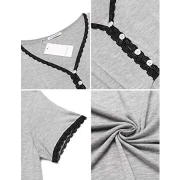 Ekouaer Women Delivery Nightgowns Labor Sleepshirts Maternity Dress Pregnancy Gowns Breastfeeding Nightwear, Small Light Grey