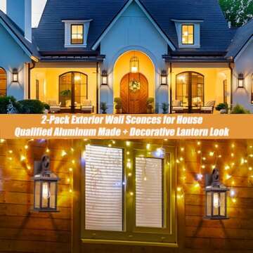 Roravilila Bronze Outdoor Lanterns 2-Pack Waterproof Lighting