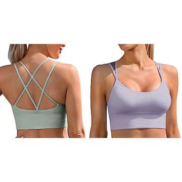 Sykooria 3 Pack Strappy Sports Bra for Women Sexy Crisscross Open Back for Yoga Running Athletic Gym...