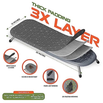 Compact Table Top Ironing Board with Wall Mount Solutions