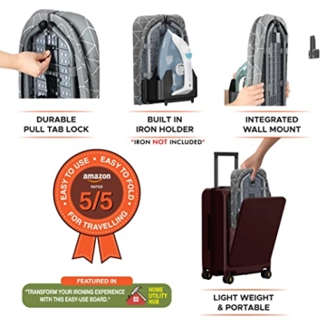 Compact Table Top Ironing Board with Wall Mount Solutions