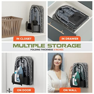 Compact Table Top Ironing Board with Wall Mount Solutions
