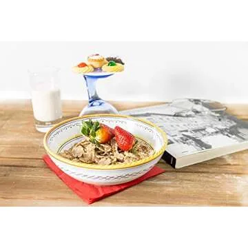 thatsArte.com - Italian Ceramic 8-inch Soup & Pasta Bowl Raffaellesco - Deruta Pottery, Italian Hand Painted Pasta Bowl, Small Serving Bowl, Deruta Dinnerware, Handmade Ceramic Bowl, Italian Soup Bowl