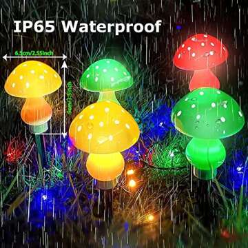 Upgraded Outdoor Solar Garden Lights, 8 Pack 50 LED Mushroom Outdoor 8 Modes 23ft Waterproof Solar Powered Landscape Cute Fairy String Light for Yard Patio Outside Decor（Multicolor）