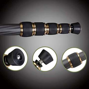 ZOMEI Z669C Carbon Fiber Portable Tripod with Ball Head Compact Travel for Canon,Sony, Nikon, Samsung, Panasonic, Olympus, Kodak, Fuji, Cameras and Video Camera