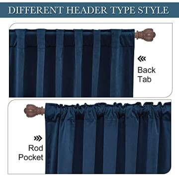 RYB HOME Velvet Curtains - Chic Blackout Panels 84"
