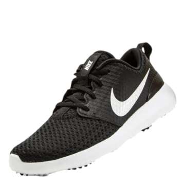 Nike Golf Ladies Roshe G Shoes Black/Metallic White/White Size 6.5 Medium