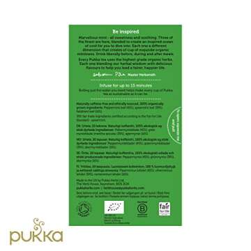 Pukka Three Mint Organic Herbal Tea, Peppermint, Spearmint and Field Mint, 20 Tea Bags