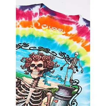 Liquid Blue Men's Grateful Dead Rainbow Bertha Tie Dye Short Sleeve T-Shirt, Multi, Large