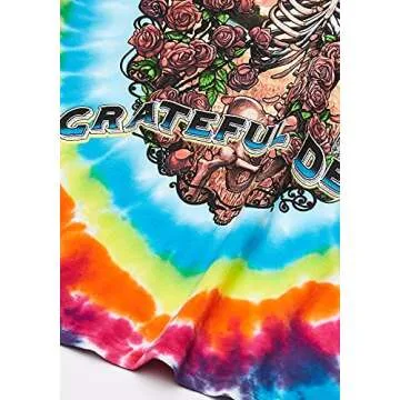 Liquid Blue Men's Grateful Dead Rainbow Bertha Tie Dye Short Sleeve T-Shirt, Multi, Large