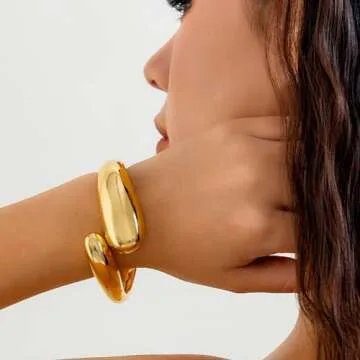 Rrdaily Trendy Gold Bangles Bracelets for Women
