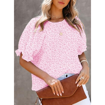 Dokotoo Womens Floral Print Blouse Stylish Casual Wear